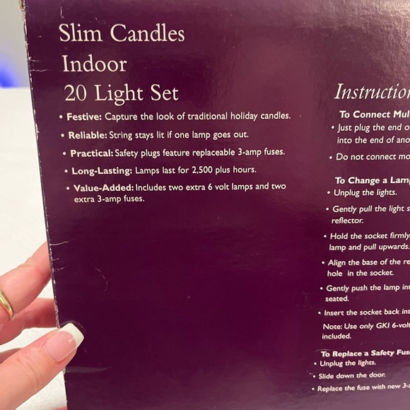 White Slim Candlestick Indoor 20 Light Set - Picture 4 of 9